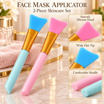 Silicone Face Mask Brush Set for Even Skincare Application at Home and Salon (2 Pc)