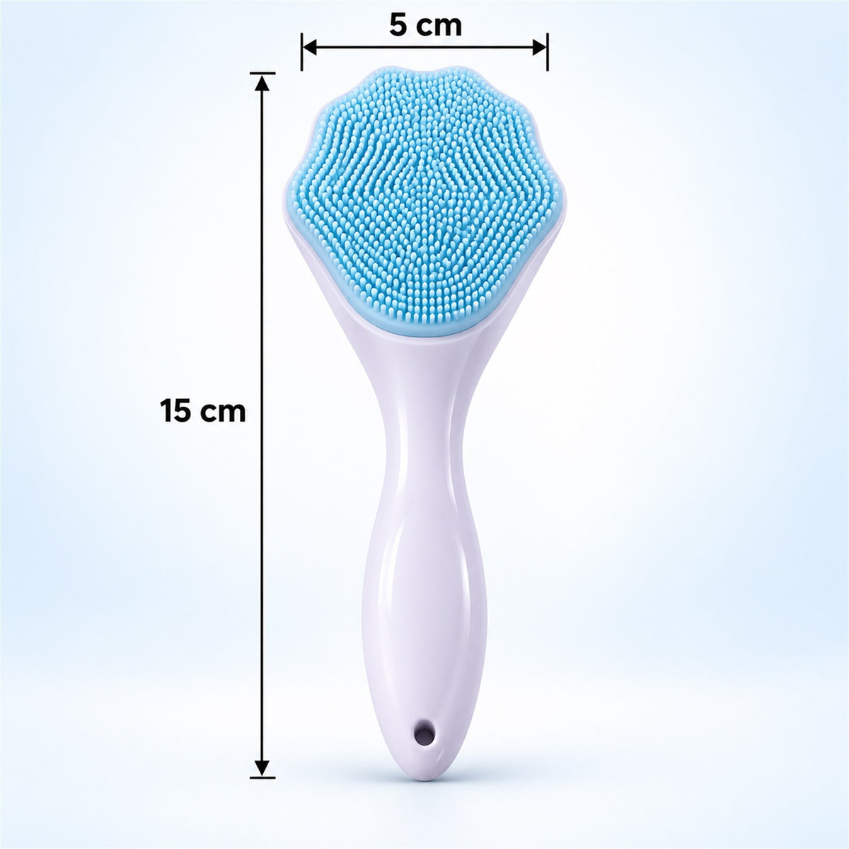 Detailed view of silicone face scrubber brush.