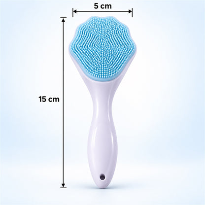 Detailed view of silicone face scrubber brush.