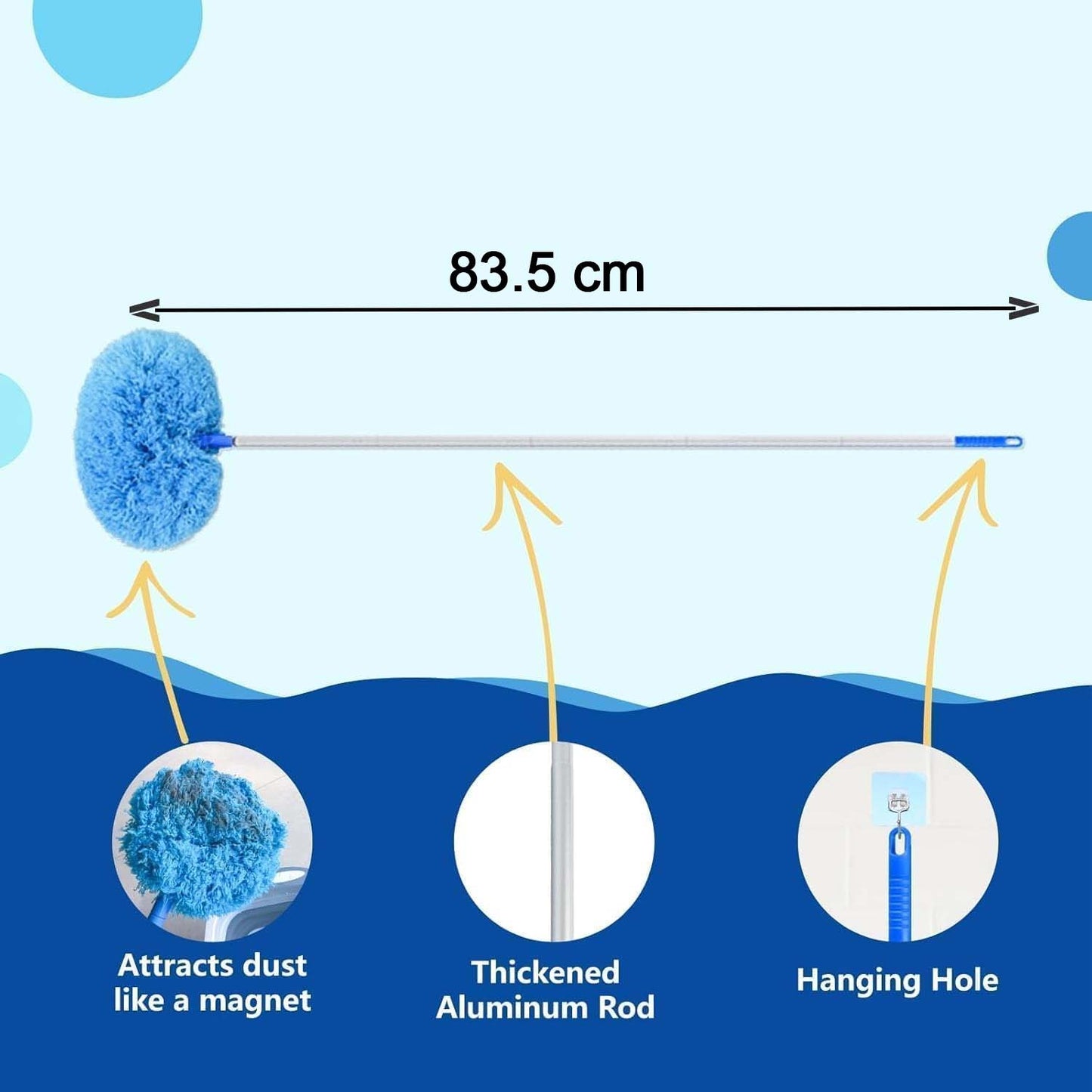 Premium Extendable Round Cleaning Duster (83.5 cm / 1 Pc)