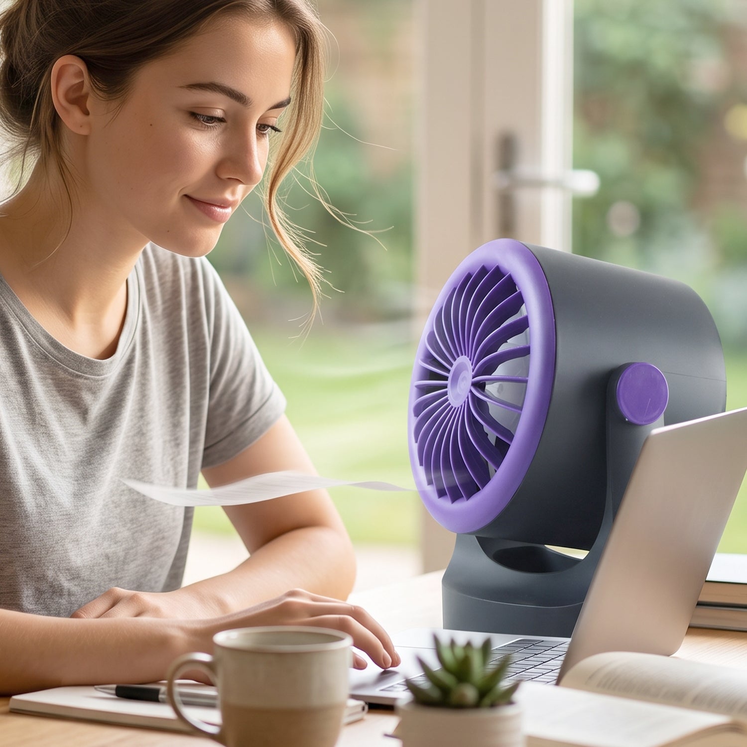 Desktop Air Circulator Table Fan with Hanging Hook, Portable Desk Fan (1 Pc)