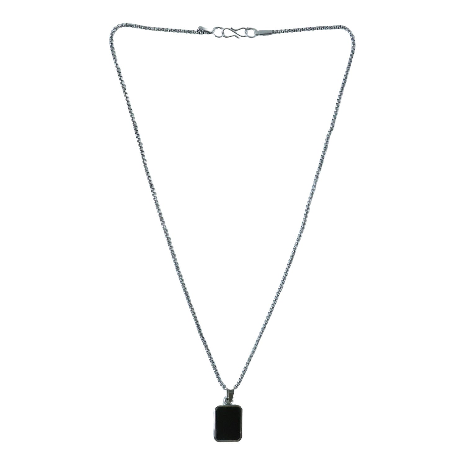 Box chain design of men's stainless-steel pendant necklace