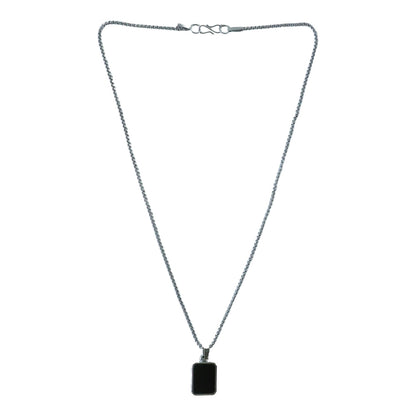 Box chain design of men's stainless-steel pendant necklace