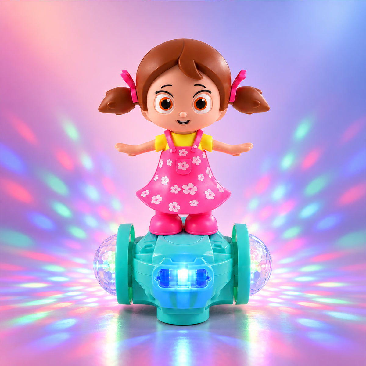 Musical Doll Toy with Colourful LED Lights and Multidirectional Movement (1 Pc)