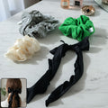 Fabric Hair Scrunchie with Bow Tie – Soft, Stylish Hair Accessory