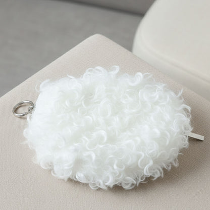 Soft fuzzy purse close detail