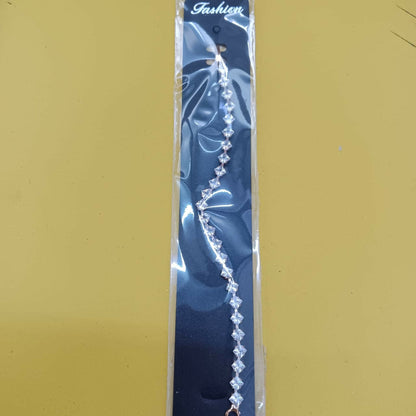 Rose Gold Plated Square Ad Stone Chain Bracelet