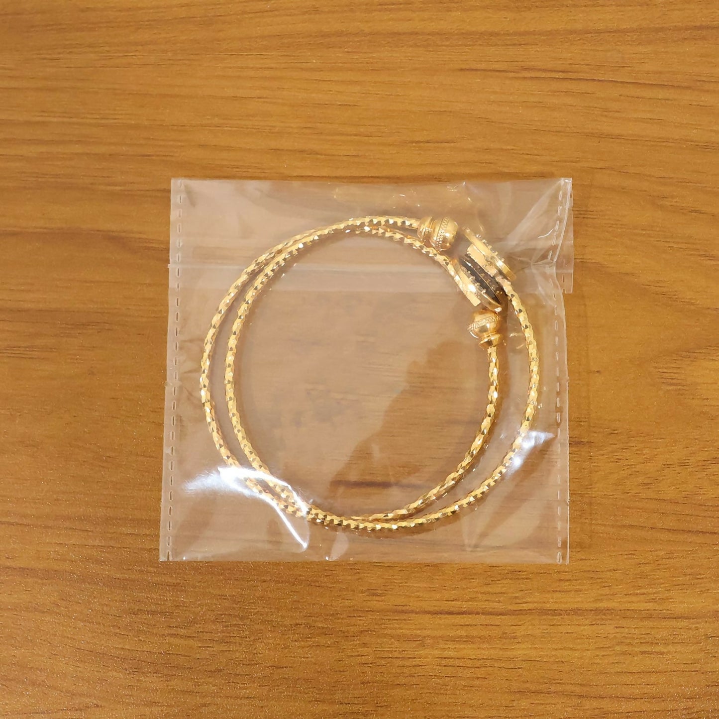 Black Stone Gold Plated Open Bangle Bracelet for Women