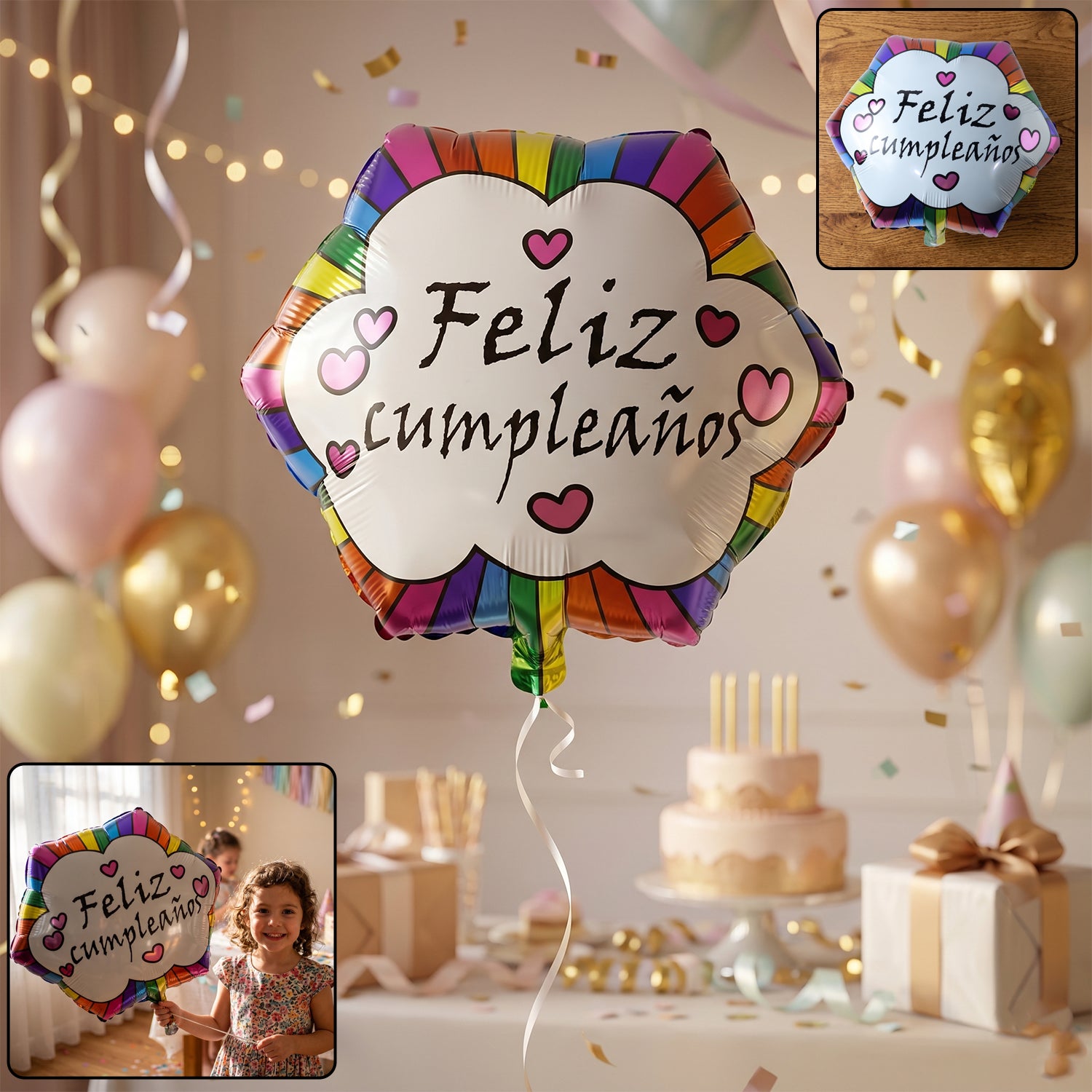 Feliz Cumpleanos Foil Balloon for Birthday Decoration 1 Pc