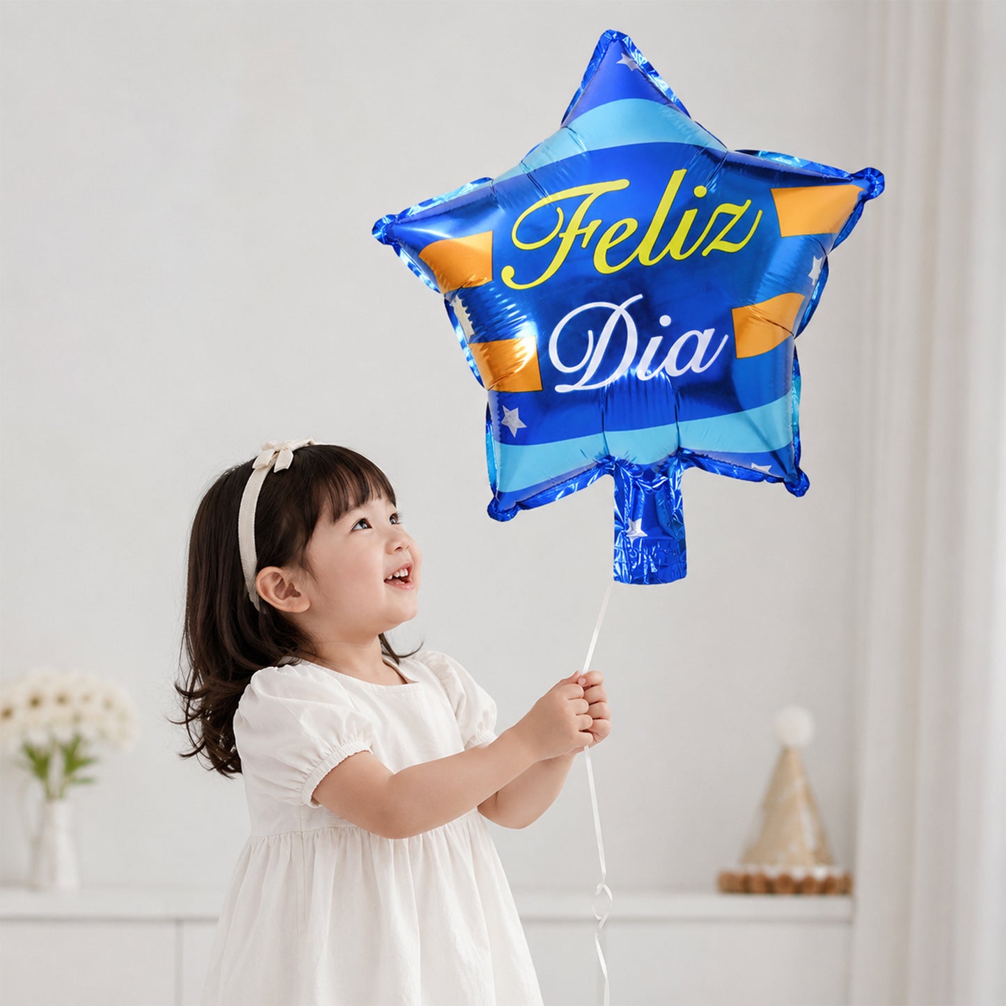 Feliz Cumpleaños foil balloon featuring jungle animal shapes