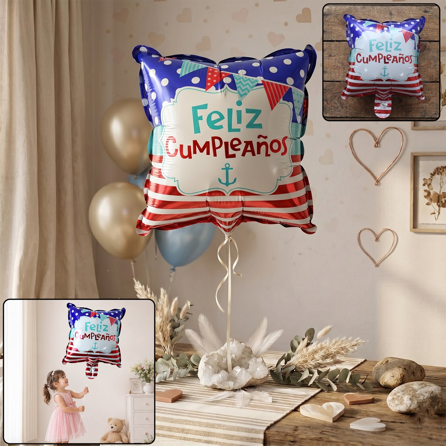 Colorful Feliz Cumpleanos foil birthday balloon
