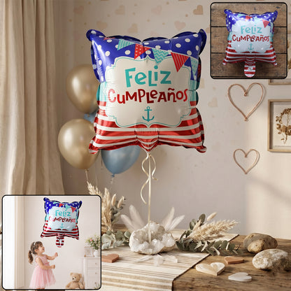 Colorful Feliz Cumpleanos foil birthday balloon
