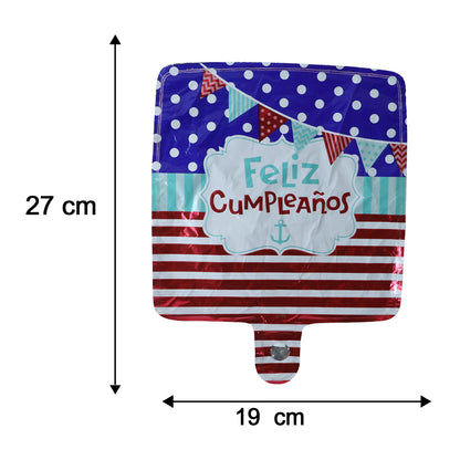 Feliz Cumpleanos foil balloon size and dimensions