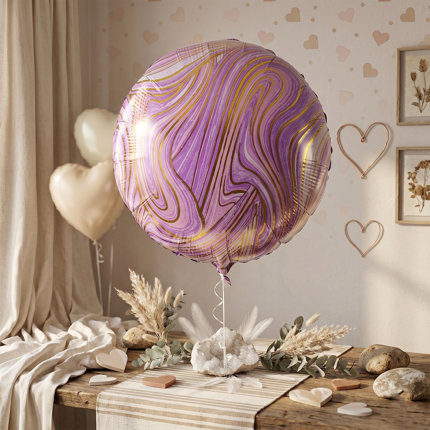Marble balloon kids party decor