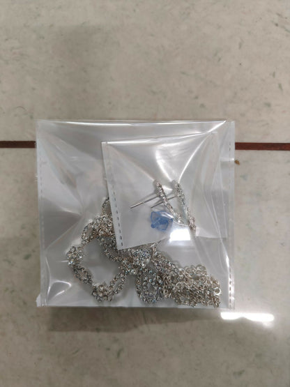 Elegant Silver-Toned American Diamond Jewellery Set