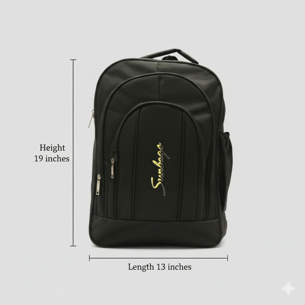 Backpack Black for Men & Women | Office & College Bag with Multiple Compartments Durable & Stylish Travel and Office Bag