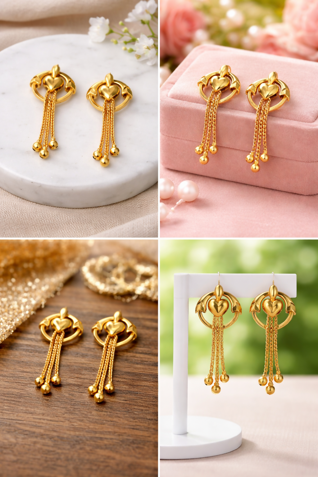 Elegant Golden Drop Earrings for Women & Girls | Lightweight Stylish Party Wear Earrings