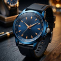 Classic Analogue Wrist Watch with Faceted Hour Markers and Adjustable Black Strap for Everyday Wear
