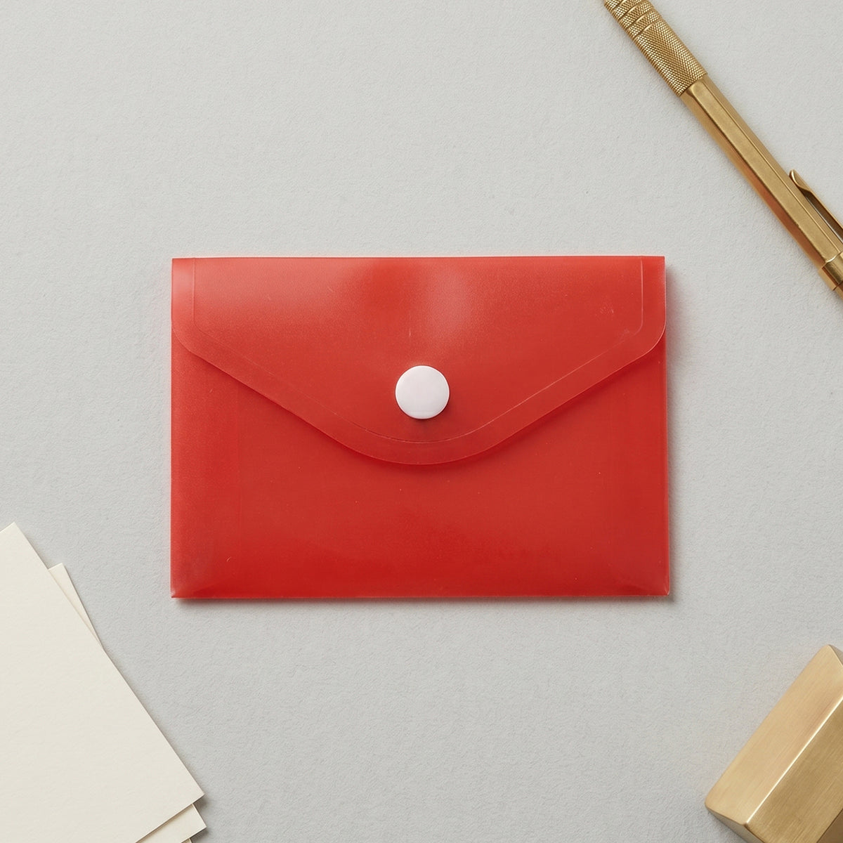 Plastic envelope folder designed for office, school, and home document storage