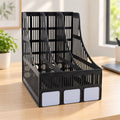3 Compartment Plastic Desk Document Stand File Organizer (30 x 25 Cm)