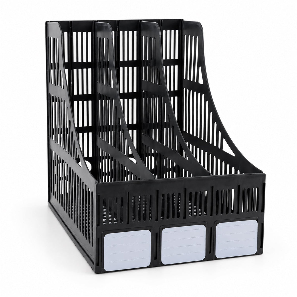 3 compartment plastic desk document stand file organizer