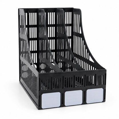 3 compartment plastic desk document stand file organizer