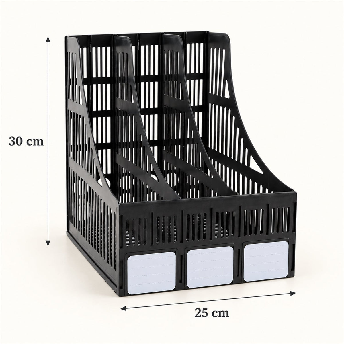 3 compartment plastic desk document stand file organizer