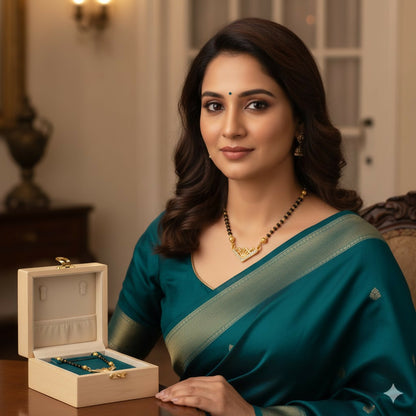 Gold Diamond Mangalsutra with Geometric Art Deco Pendant