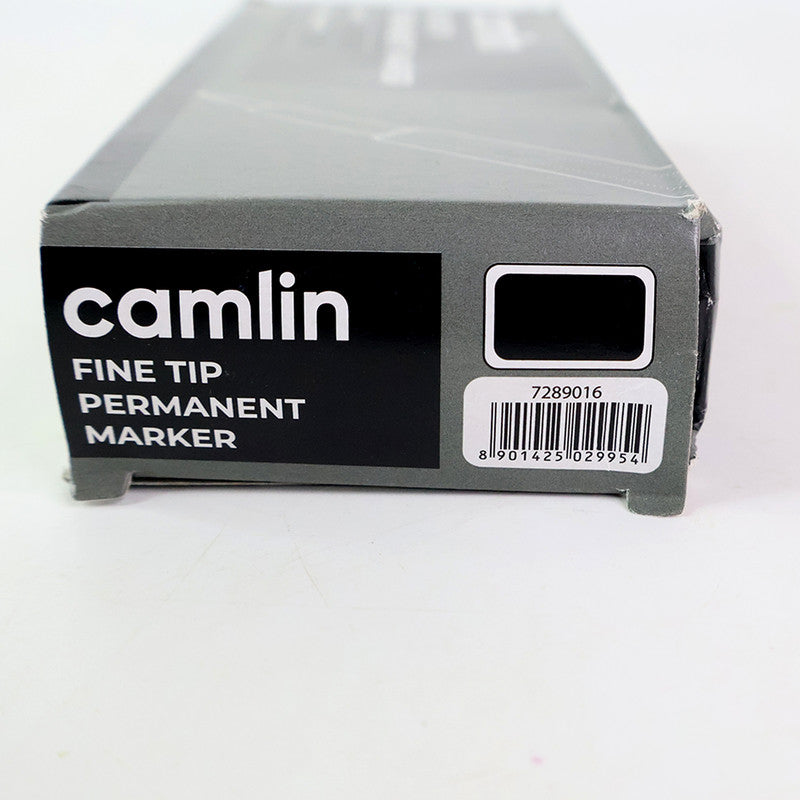 Camlin Fine Tip Permanent Marker – Black Color Precise Writing Markers (Pack of 10)