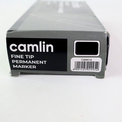 Camlin Fine Tip Permanent Marker – Black Color Precise Writing Markers (Pack of 10)