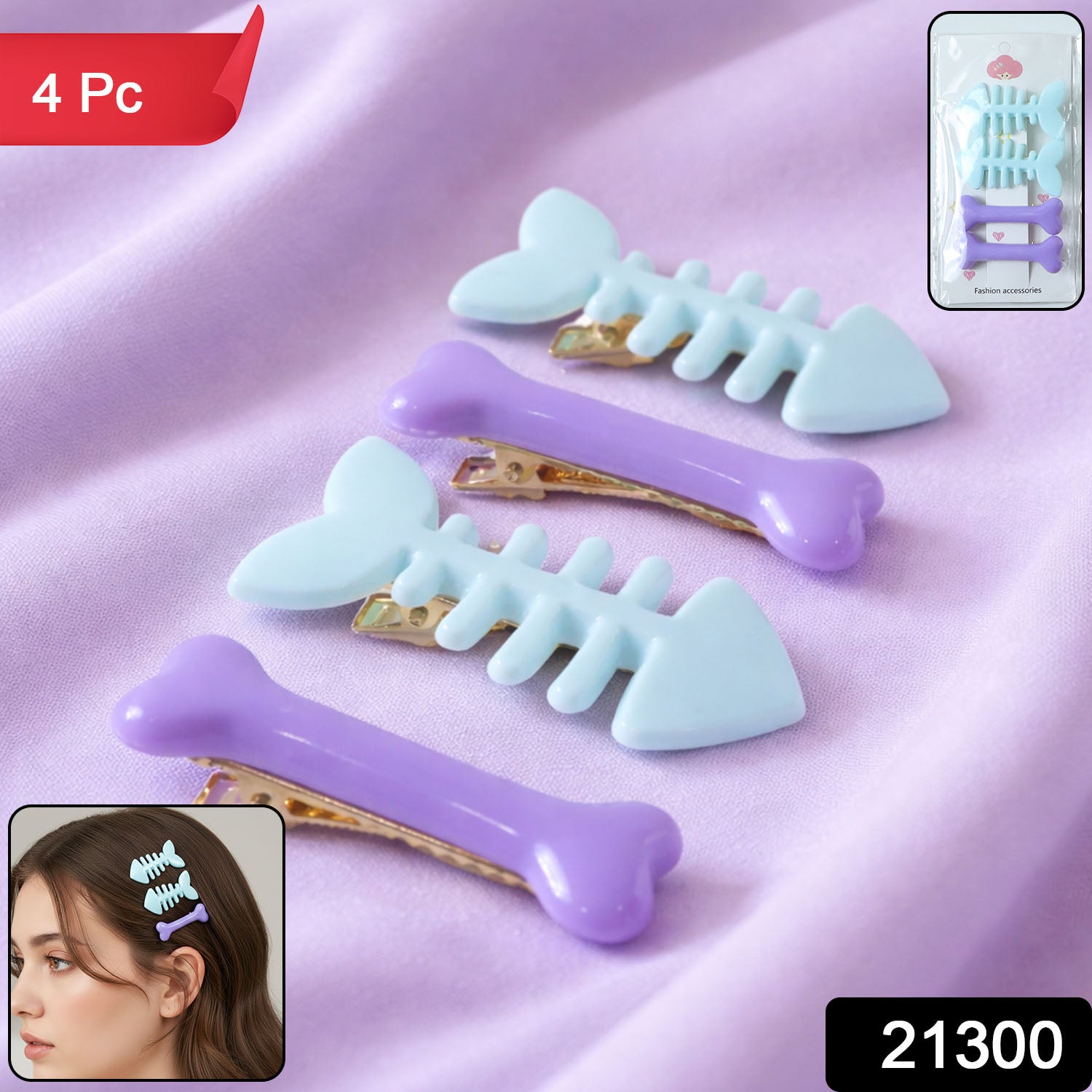 Unique fishbone style hair accessory