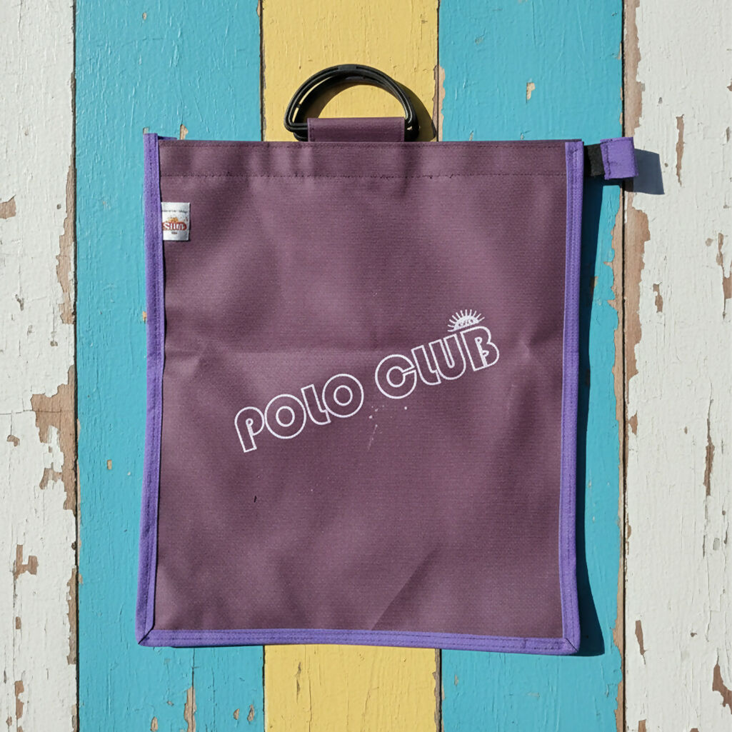 Polo Club Reusable Shopping Bag – Multicolor Tote with Multicolor Trim & Handle