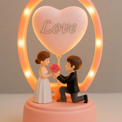 Romantic Couple LED Showpiece with Heart Design Table Decor Gift