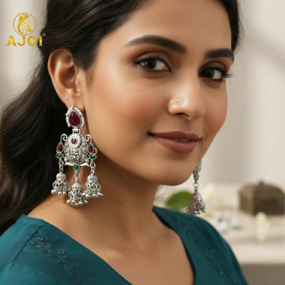 Premium Ethnic Ruby Chandbali Designer Earrings