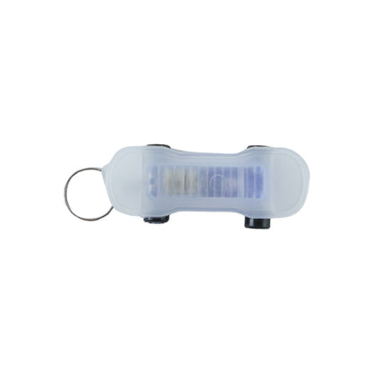 Skateboard shape LED keychain attached to keys
