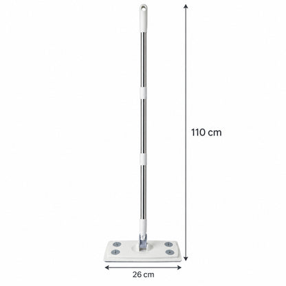 Rotating Flat Mop with Sectional Rod and Cloth Clips for Cleaning (110 x 26 Cm)