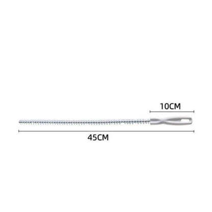 Size comparison chart for flexible drain cleaning brush