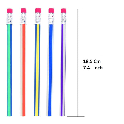 7-Piece Multicolored Swirl Design Pencils Set with Eraser