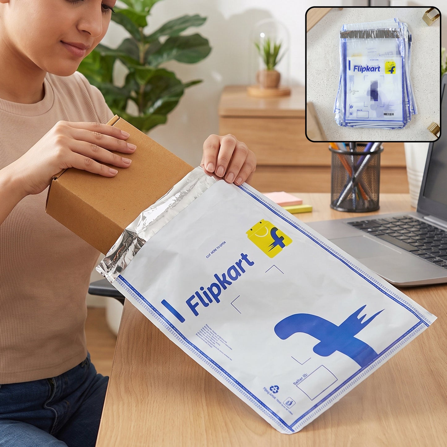 Flipkart Courier Bags 6 x 8 Inch Pack of 100 Tamper Proof Polybags (100 Pc)