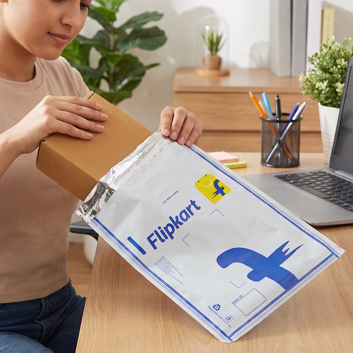 Flipkart Courier Bags 6 x 8 Inch Pack of 100 Tamper Proof Polybags (100 Pc)