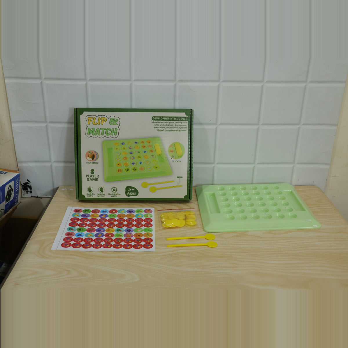 Flip and Match Fruit Memory Board Game for Kids Brain Learning Fun (1 Set)