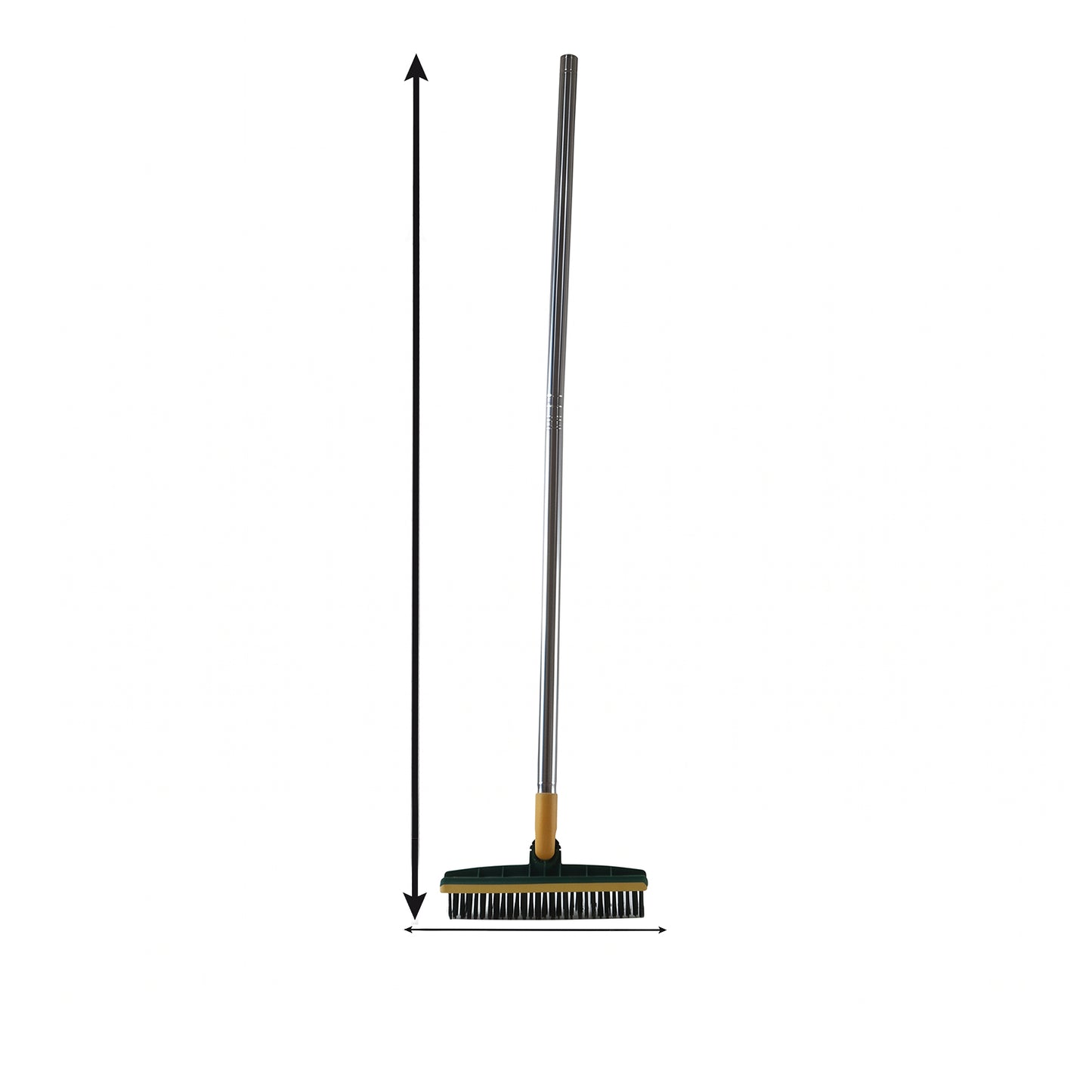 2 In 1 Long Handle Floor Scrubbing Brush with Wiper for Bathroom (1 Pc)