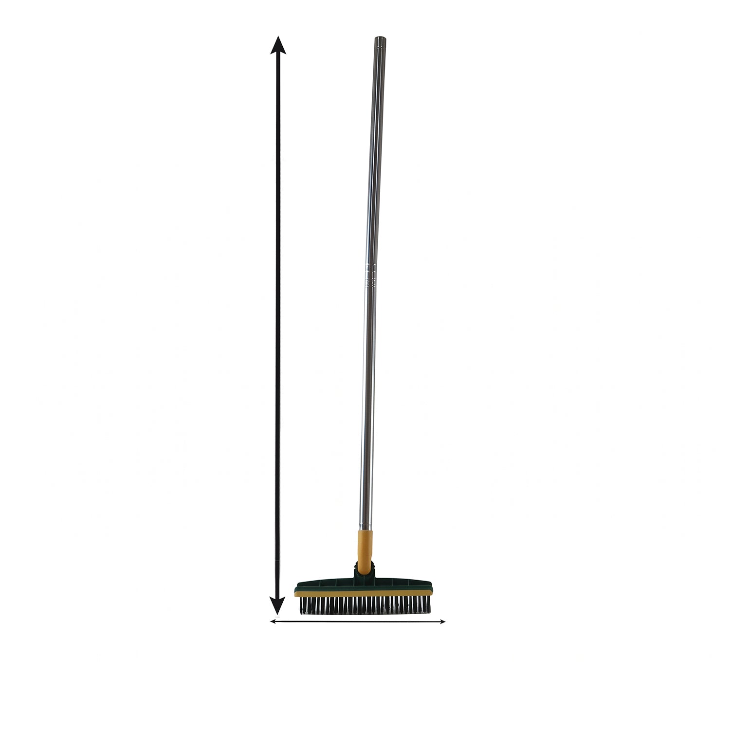 2 In 1 Long Handle Floor Scrubbing Brush with Wiper for Bathroom (1 Pc)