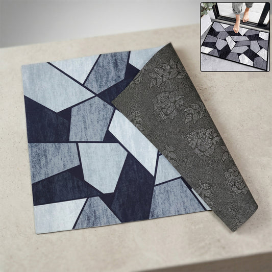 Geometric Anti Slip Door Floor Mat (1 Pc, 90x60 Cm)