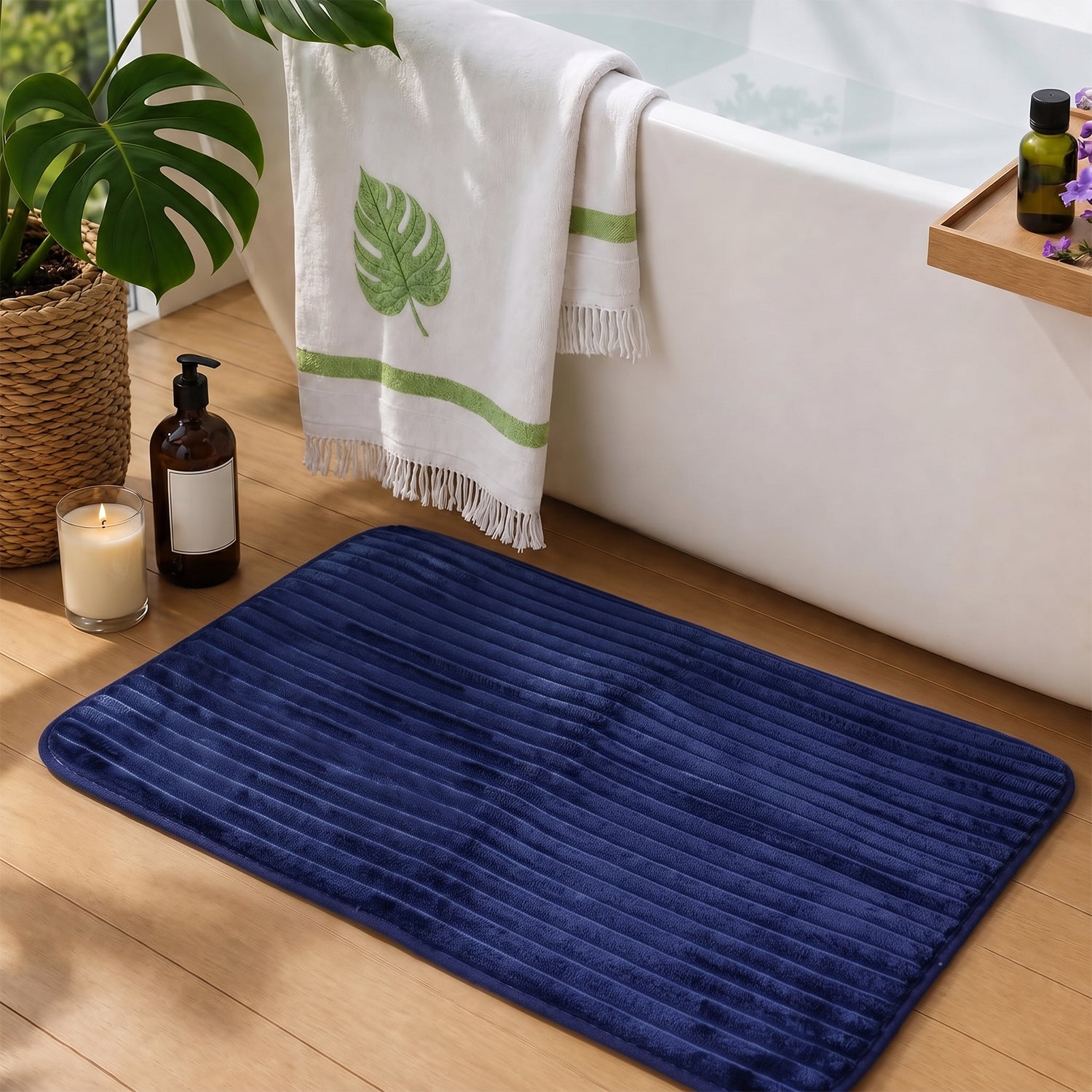 Anti Slip Soft Carpet Mat 60 x 39 Cm Memory Foam Bath Mat Absorbent (1 Pc)