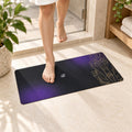 Purple Black Gradient Bath Runner, Gold Line Art Anti-Slip Mat (1 Pc, 70x30 Cm)