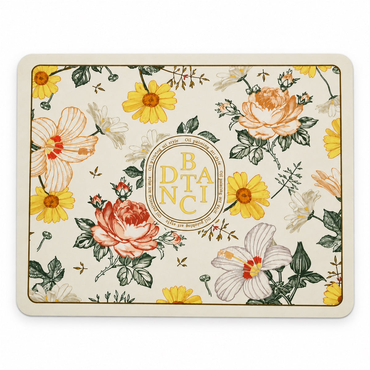 Absorbent Bathroom Mat, Floral Print Quick Dry Bath Mat (1 Pc, 50x40 Cm)