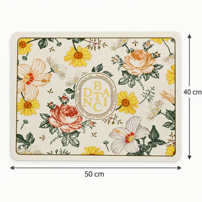 Absorbent Bathroom Mat, Floral Print Quick Dry Bath Mat (1 Pc, 50x40 Cm)