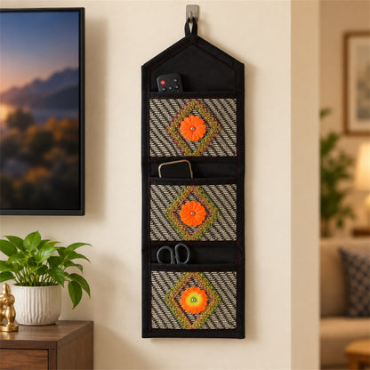 Foldable Hanging Organizer – 3 Pocket Wall Holder | Indo Glow