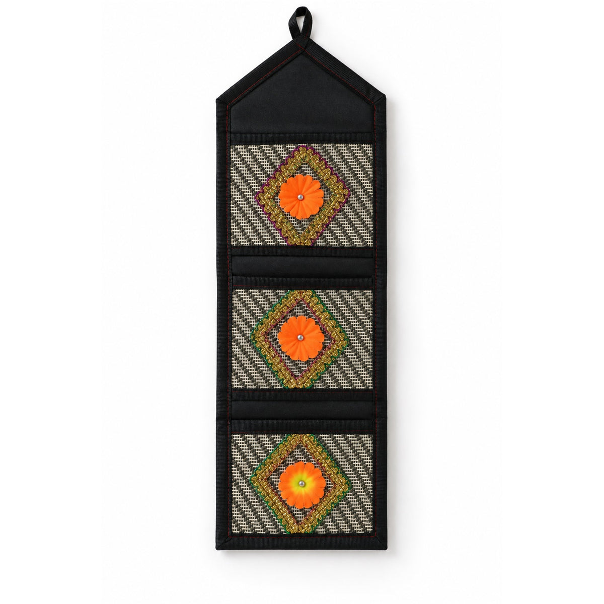 Foldable Hanging Organizer – 3 Pocket Wall Holder | Indo Glow